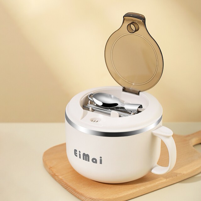 German Imported Rice Bowl with Lid for Office Workers Insulated Canteen Lunch Box 304 Stainless Steel Student-Specific Rice Bowl