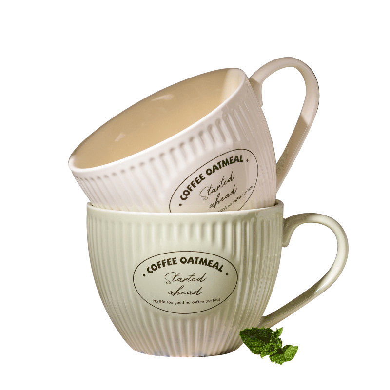 German Ceramic Large-Capacity Breakfast Cup, Household Mug, Milk Cup, Oatmeal Cup, High Aesthetic Value, Microwaveable