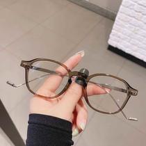 韩版时尚Eddy同款防蓝光平光镜女小红书街拍复古素颜近视眼镜框男