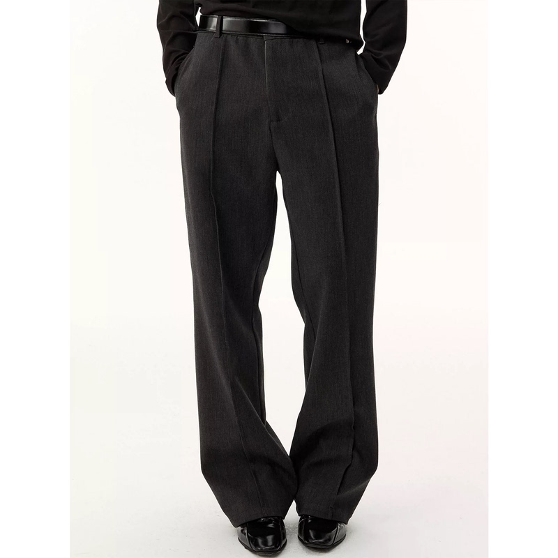 Forthepass Three-Dimensional Center Seam Trousers, Fitted Straight-Leg Style, Tencel Wool Blend, Drapey Commuter Trousers Forthepass Three-Dimensional Center Seam Trousers, Fitted Straight-Leg Style, Tencel Wool Blend, Drapey Commuter Trousers
