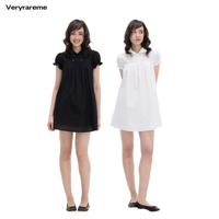 Veryrareme [Same style as Sister Fuji] Lyocell linen doll collar puff sleeve mini dress