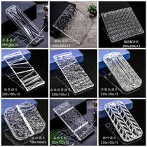 Square transparent white colored glass crystal line hanging piece partition scenery wall screen entrance creative art light transmission