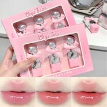 Bow matte velvet lipstick bean paste color nude color clear and moisturizing silky and delicate texture Korean young girl shows whiteness