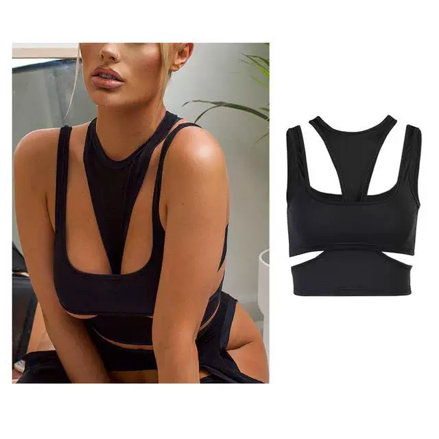 Черный корсет топ sexy готическая одежда spaghetti strap crop OP