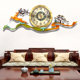 Brass Welcoming Pine Deer Head Clock Wall Clock Living Room Restaurant Hall Background Wall Decoration Quartz Clock Wall Hanging Watch