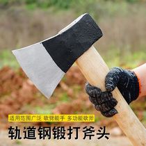 Track steel hand-forged ax ax outdoor mountaineering firewood household splitting wood and tree all-steel ax knife