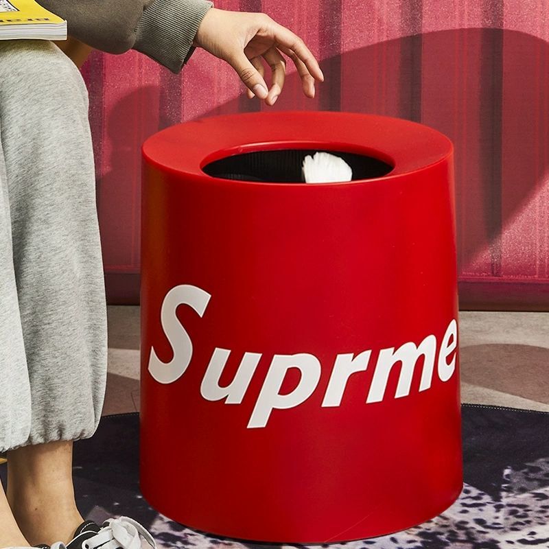 Living Room Trash Can, Household Bedroom Large-Capacity Wastebasket, High Aesthetic Value, Kitchen Modern Minimalist ins Round Sanitary Bin