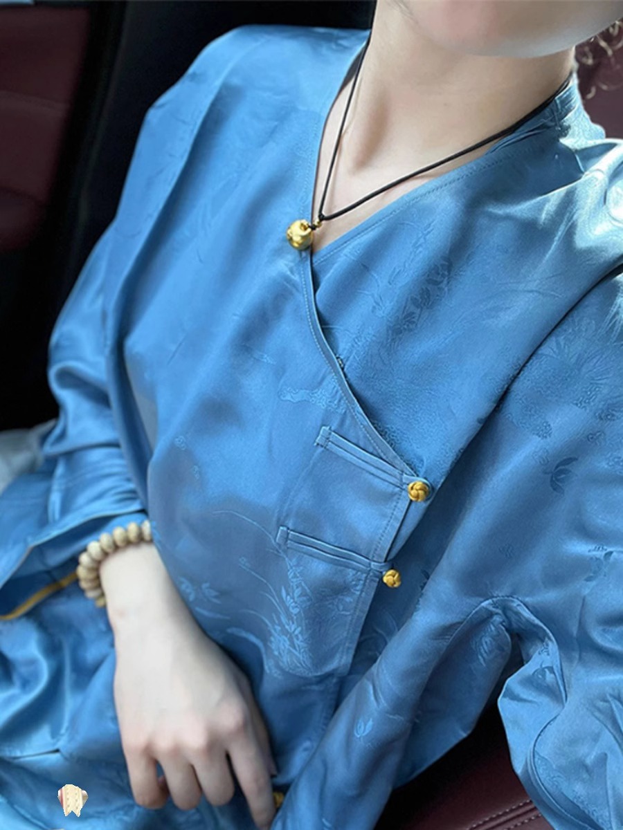 CrewKnow⭐️Classical and Morden's encounter with the new Chinese style Zen-style Chinatown blouses-Taobao