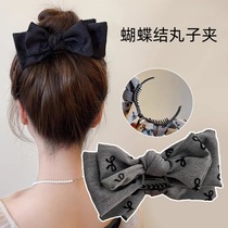 2024 Autumn and Winter Retro Bow Clip Elegant High Ponytail Clip Cute Ball Hair Clip Sweet Hair Clip