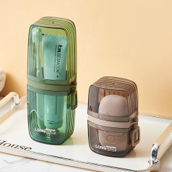 Japan Imported Mujie Portable Soap Box Travel Storage with Lid Drain Small Mini Sealed Student Soap Box
