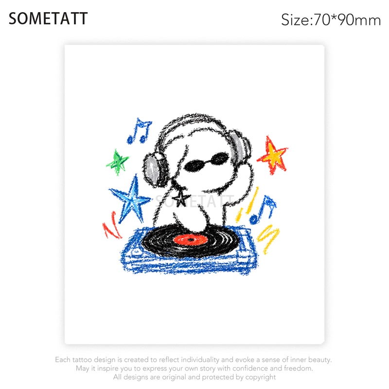 Sometatt Colorful Dj Tattoo Stickers for Women Music Record Player Graffiti Fun Niche Temporary Tattoo Stickers Sometatt Colorful Dj Tattoo Stickers for Women Music Record Player Graffiti Fun Niche Temporary Tattoo Stickers