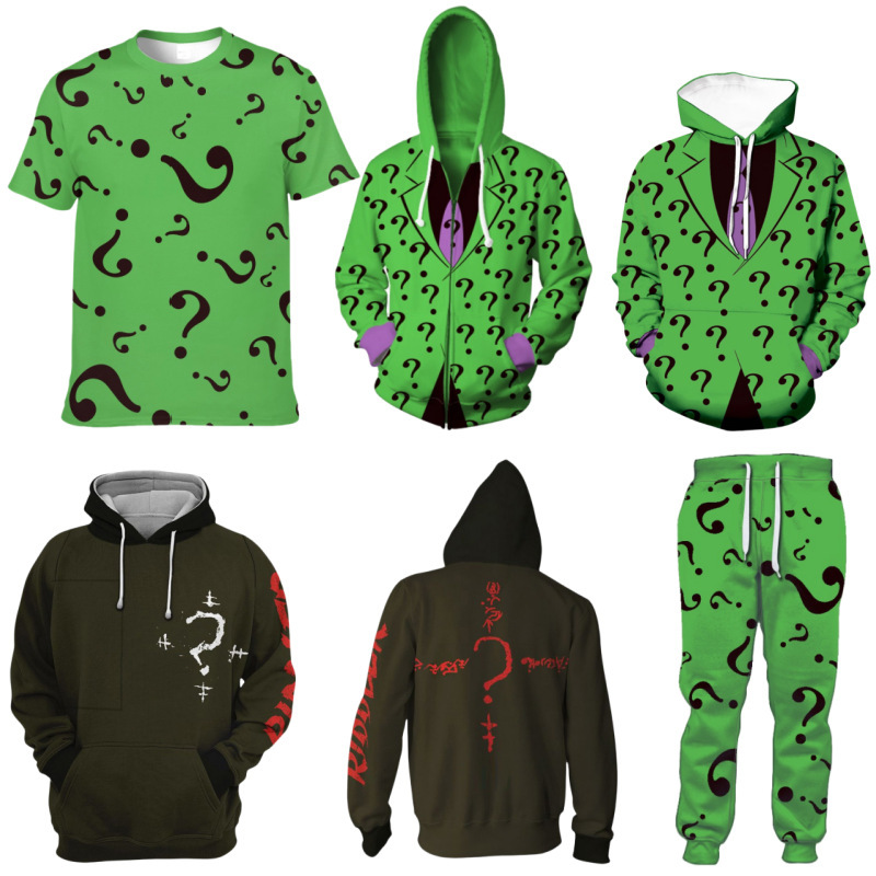 New Dc Marvel Riddler Cosplay Hoodie 3D Digital Print Fashion Casual Hoodie New Dc Marvel Riddler Cosplay Hoodie 3D Digital Print Fashion Casual Hoodie