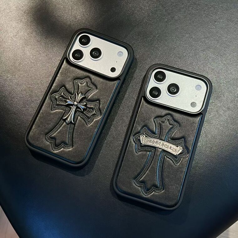 Trendy Fashionable Chrome Hearts iPhone Vintage Metal iPhone Case for iPhone 13 - 17 - view 3