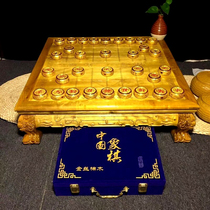 Bendelass golden nanmu solid wood Kowloon elephant Chinese chess board Go tea table three-use high-end gift