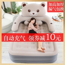 Inflatable mattress heightening home double thickening cute cartoon chinchilla bed portable single automatic air mattress bed