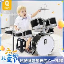 Pretty Baby Childrens Drum Set Jazz Drum Childrens Beginner Beating Drum Baby Educational Toy Male 3-6 Years Old 1
