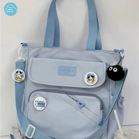 Синий брезент, ткань, сумка через плечо на одно плечо