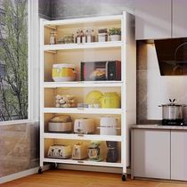 Kitchen storage cabinet floor-standing multi-layer cabinet door with door multi-function wall-mounted integrated widened flip-up door storage storage rack