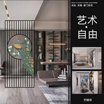 Yilongshuo customized light luxury art glass screen partition living room bedroom entrance hall laminated glass laminated silk glass