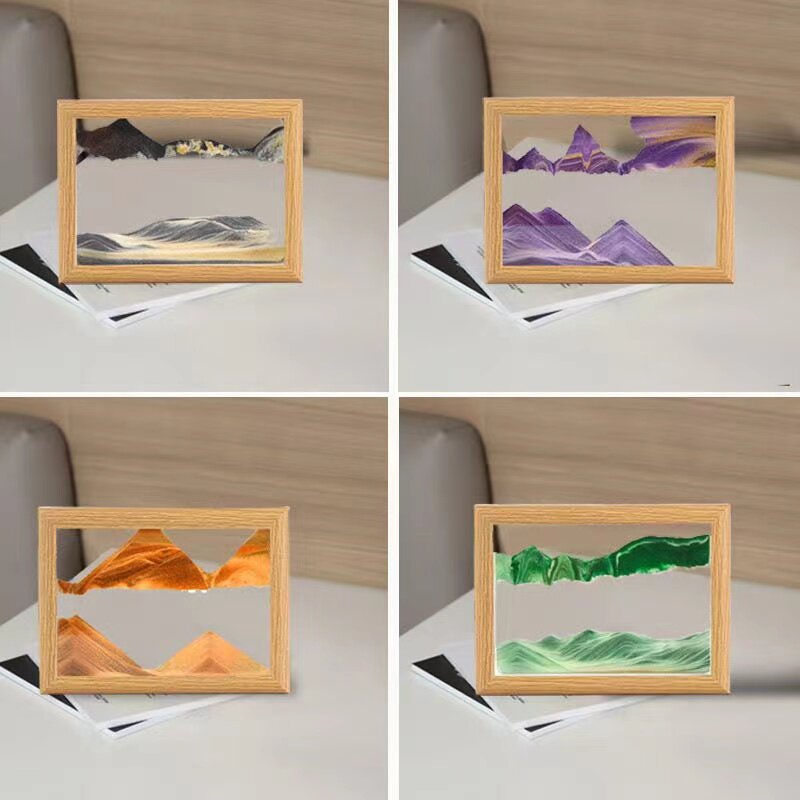 Креативная фоторамка из массива дерева, роспись по зыбучим пескам, украшение 3D-трехмерной декомпрессией, песочные часы, высококачественные украшения для дома, подарки друзьям
