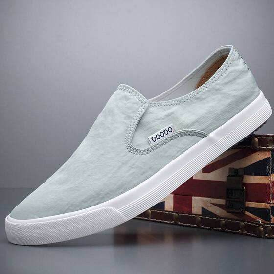 Summer Canvas Shoes for Men, Slip-On Loafers, British Style Driving Shoes, Soft-Soled Old Beijing Breathable Casual Cloth Shoes