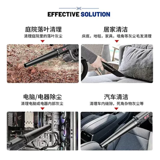 German High-Power Industrial Lithium Battery Blower Rechargeable Air Blower Powerful Car-Mounted Dust Blower Household Dust Collector