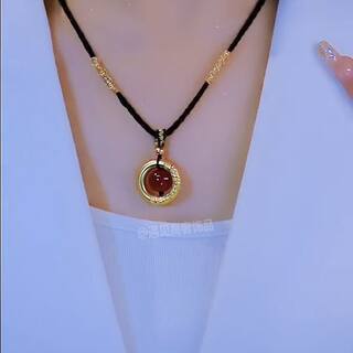 Heart-Shaped Red Bean Necklace for Women, Non-Fading, Washable Clavicle Chain with Pendant and Cord