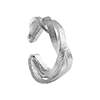 Wild Entanglement Series S925 Silver Brushed Twisted Line Ear Clip, Sold Individually