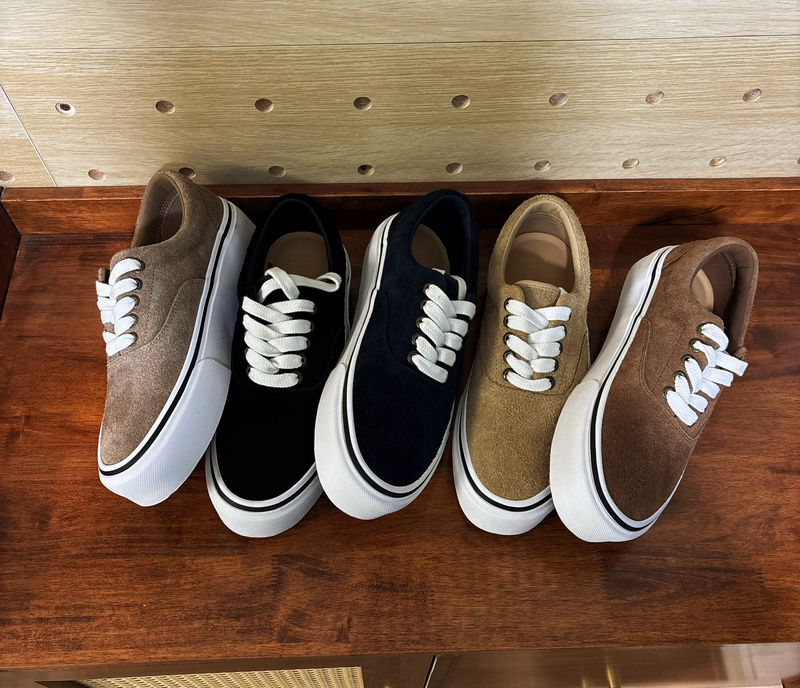 Thawanda Men's and Women's Th-254 Thick-Soled Height-Increasing Cork Layer Sole Suede Cowhide Low-Top Vulcanized Shoes