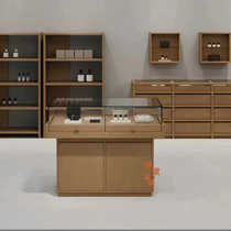 Jewelry display cabinet island storage cabinet modern shop glass counter wooden jewelry multi-functional display counter