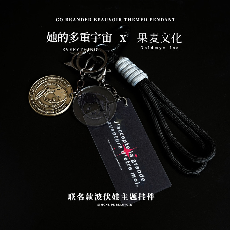Her Multiverse X Guomai Collaboration: Beauvoir-Themed Metal Acrylic Grating Card Holder Keychain