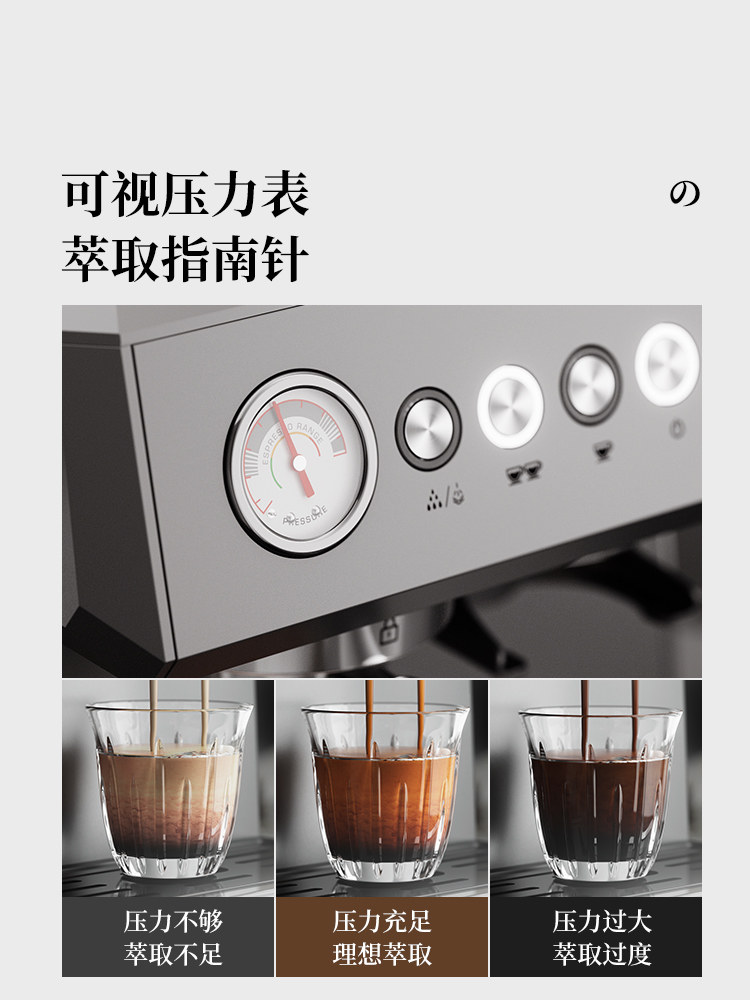 Sapoudr Es6 Coffee Machine, Small Semi-Automatic Home Espresso Machine with Integrated Bean Grinder and Milk Frother