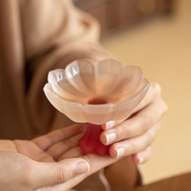 Pink Lotus Wine Tasting Cups Lady Teacup Cups High Foot Tasting Cups Petal Smelling Cup Rice Wine Burning Wine Cups Light Lavish