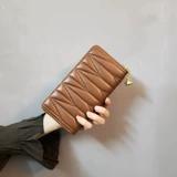 Бумажник с ромбовидным узором, длинная сумка через плечо, вместительная и большая цепочка с молнией, брендовый кошелек, коллекция 2023, европейский стиль