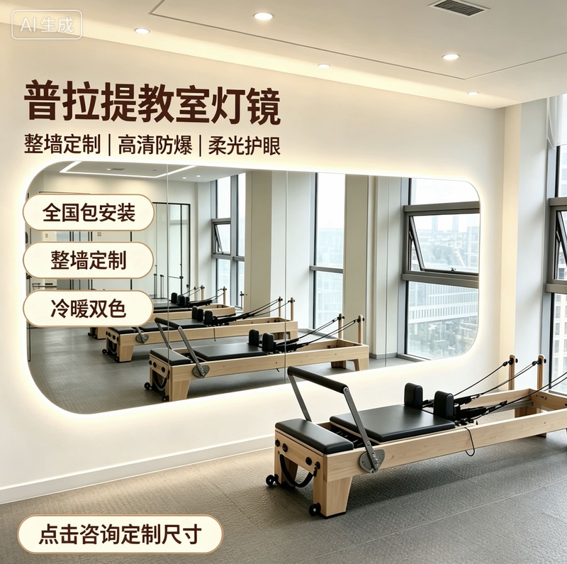 Dance Studio Mirror Wall-Mounted Large Full-Length Glass Home Classroom Smart Lighting Fitness Yoga Dance Room