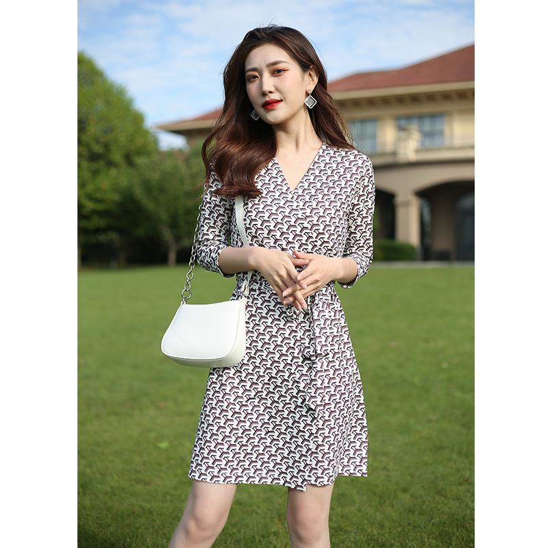Pg Dvf Wrap Skirt Korean Style Summer New Casual Vacation Beach Skirt Slim Fit Tie Dress