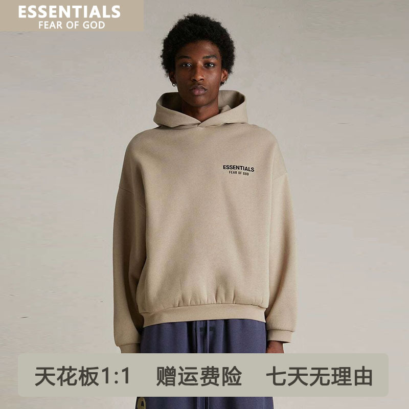 【Quality Tested】2Zhe Fog Ess Hooded Sweatshirt Loose Casual Letter Print Essentials Trendy