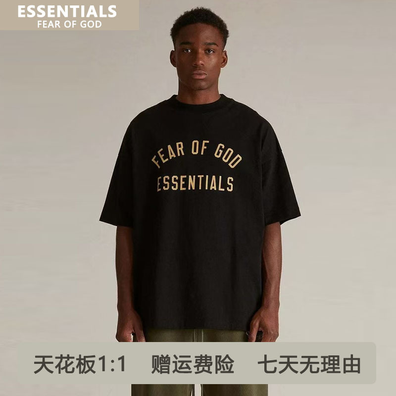 【Quality Assurance】2Zhe Fog Ess Short-Sleeve Casual Letter Print Crew Neck T-Shirt Essentials Trendy