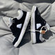 Wanshi bread shoes black low-top thick tongue fat shoes men's and women's shoes large size sports and leisure skateboard shoes