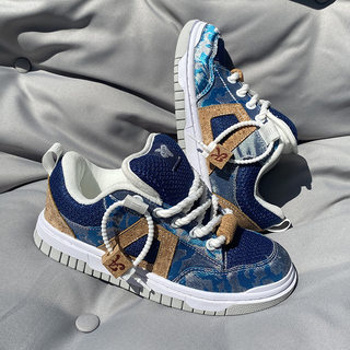 Wanshi vans bread shoes american low-top thick tongue fat shoes large size men's and women's shoes 48 casual 47 skateboard shoes