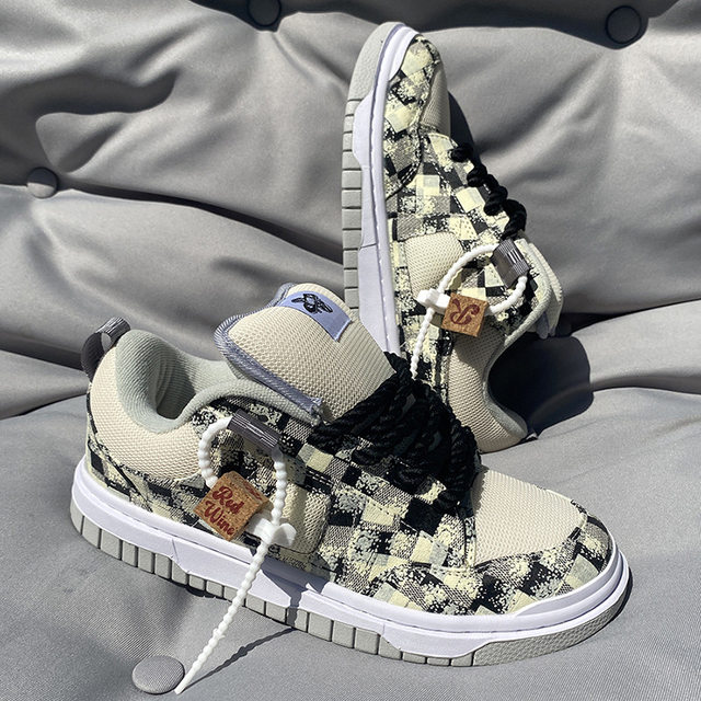 Wanshi bread shoes men's trendy American low-top thick tongue fat shoes thick sole heightening casual sneakers for women