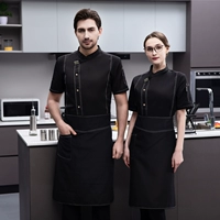 Черный дышащий фартук, короткий рукав