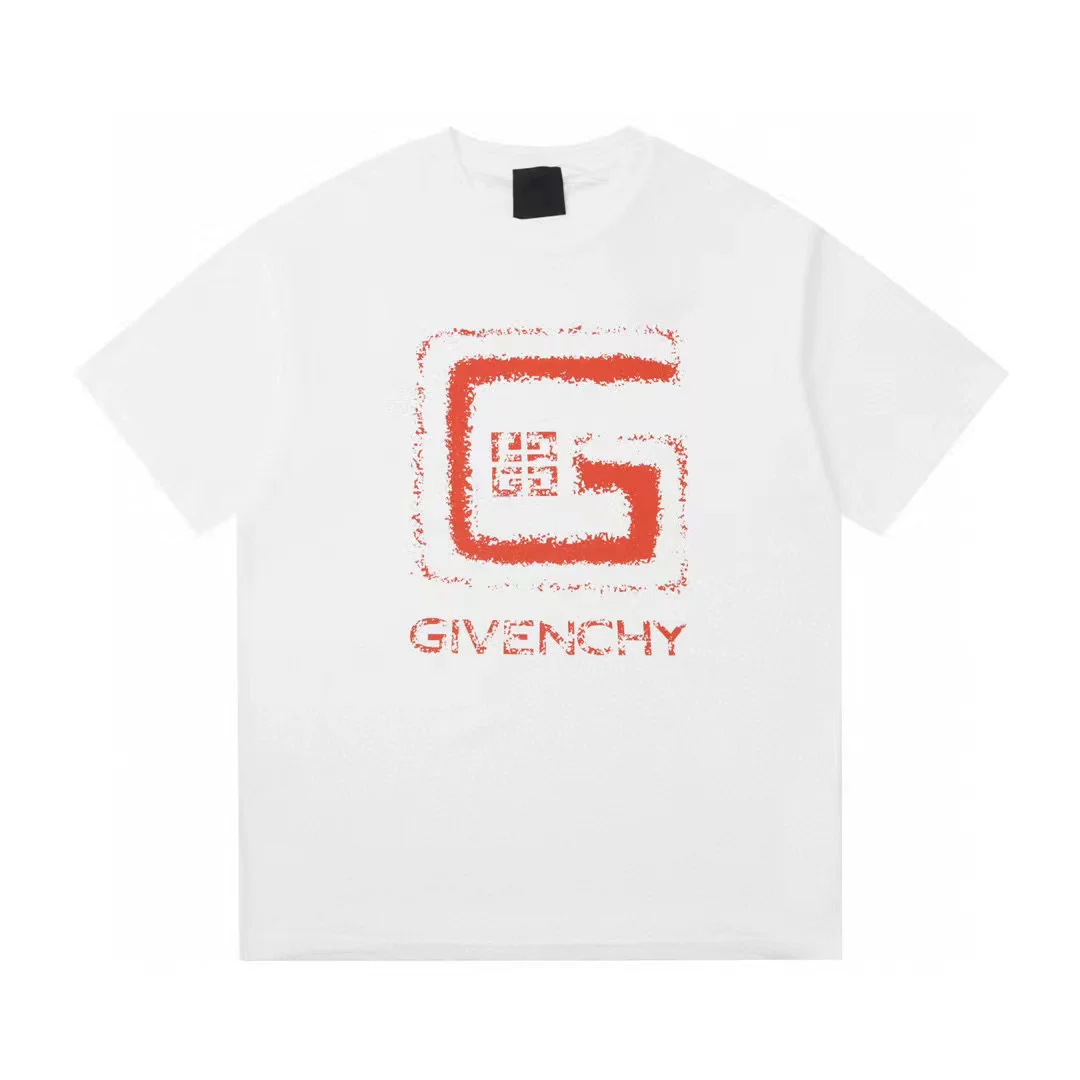 Givenchy, хлопковая летняя футболка для отдыха с круглым вырезом, свободный крой