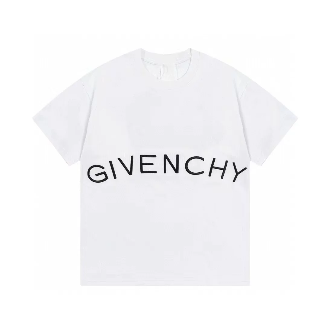 Givenchy, хлопковая летняя футболка для отдыха с круглым вырезом, свободный крой