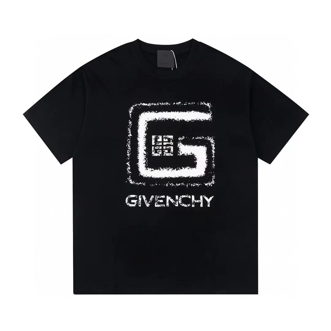 Givenchy, хлопковая летняя футболка для отдыха с круглым вырезом, свободный крой