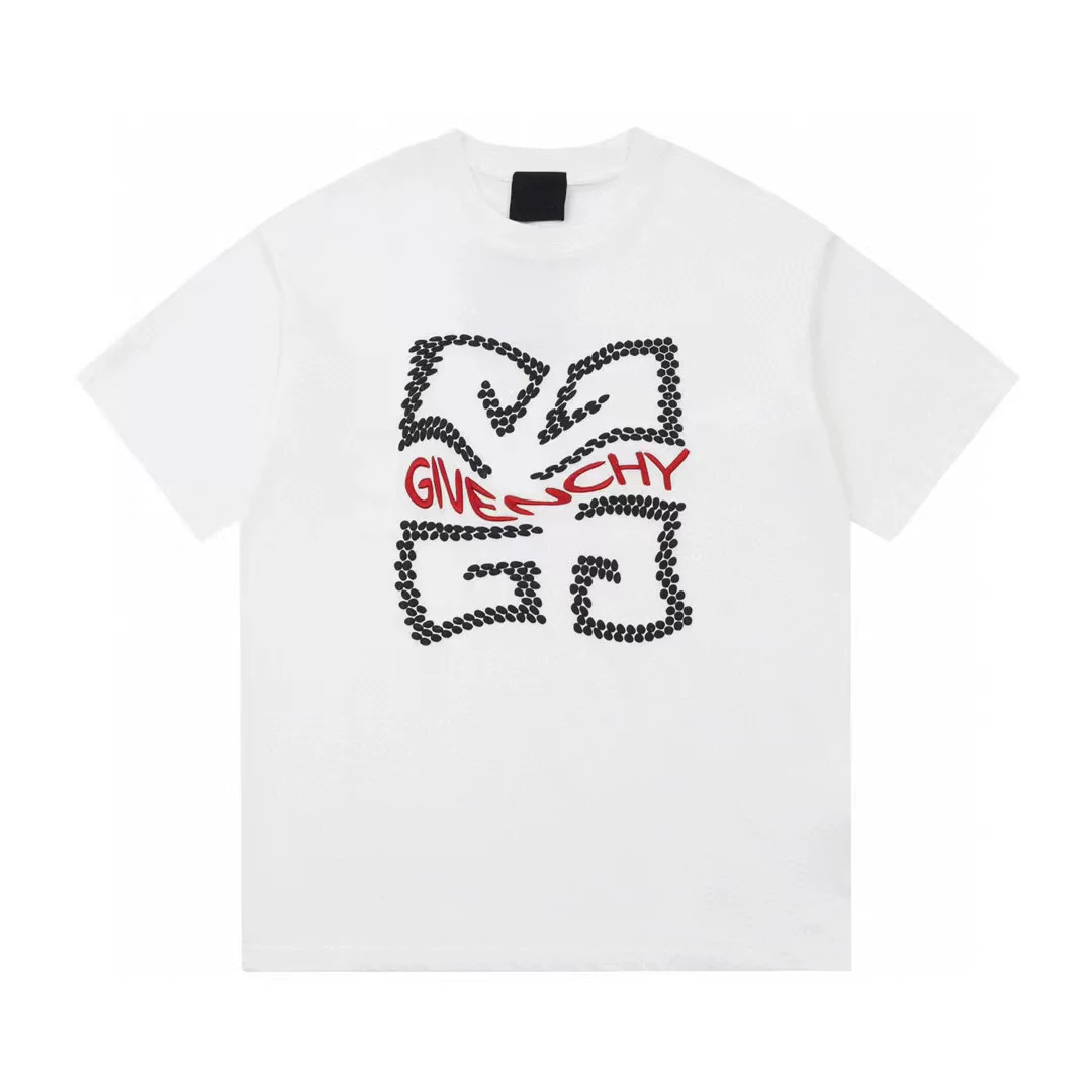 Givenchy, хлопковая летняя футболка для отдыха с круглым вырезом, свободный крой