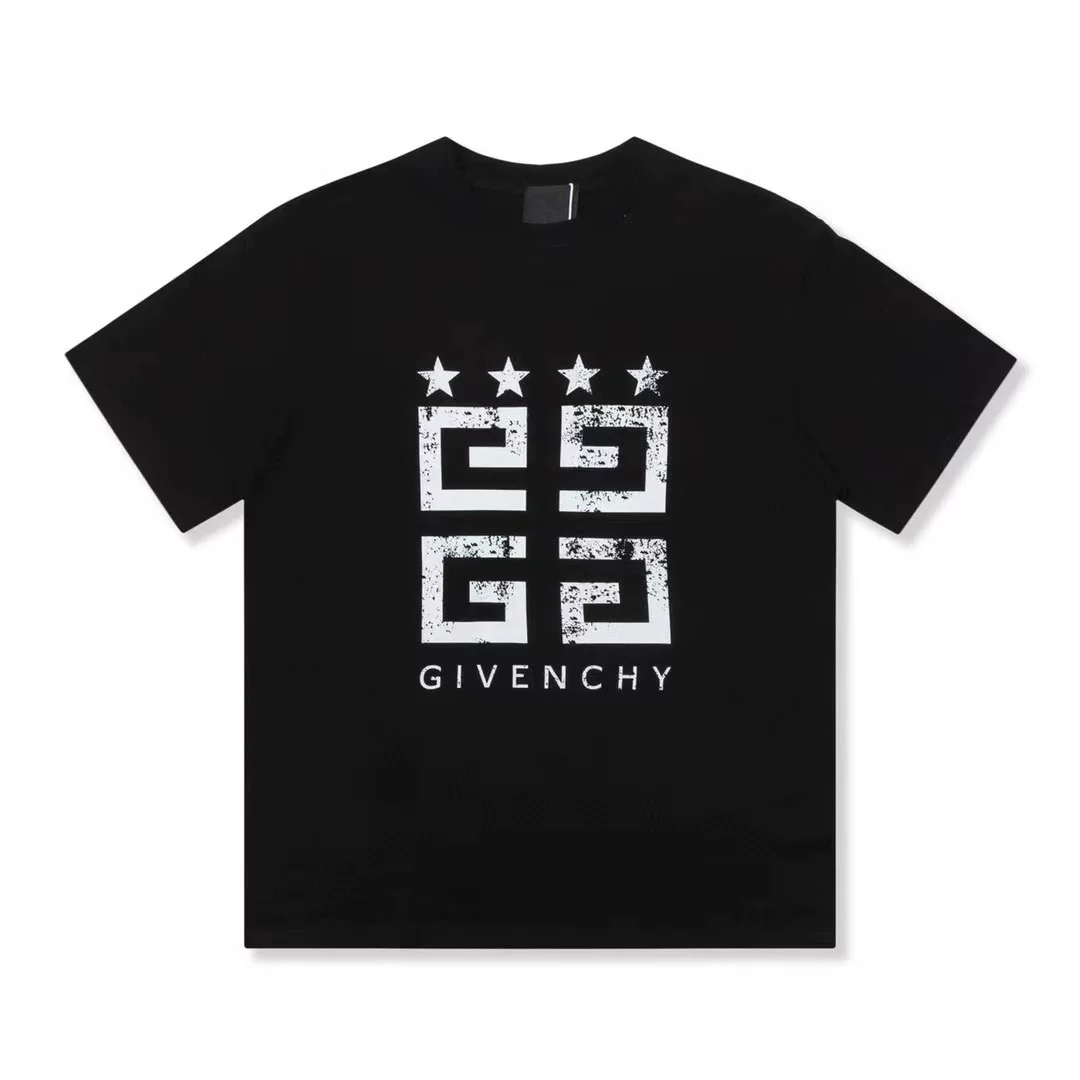 Givenchy, хлопковая летняя футболка для отдыха с круглым вырезом, свободный крой