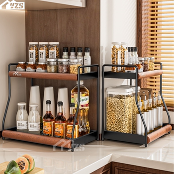 Seasoning rack double-layer multi-function storage rack
