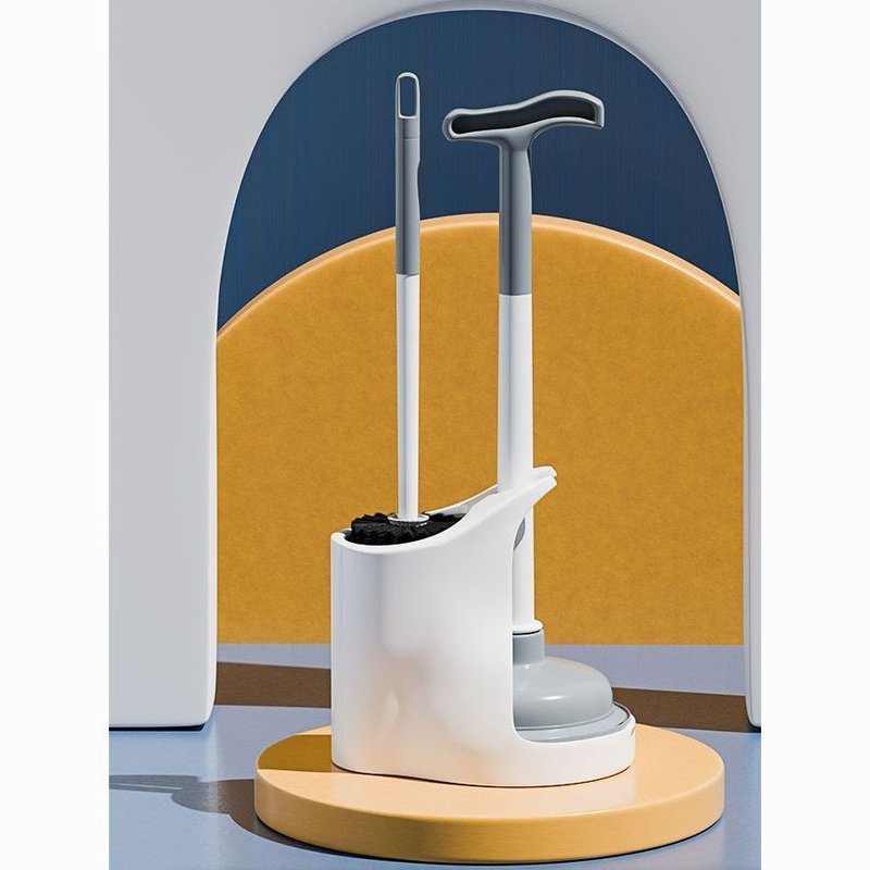Toilet brush dormitory toilet floor-standing bathroom toilet brush set drain suction brush dual-purpose toilet suction strong suction