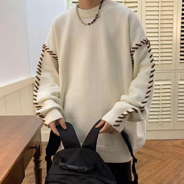 Extra Large Size 150kg Lazy Style Sweater for Men and Women, Round Neck, Winter Trendy Brand Design, Loose Fit Knitwear for Plus-Size Individuals 2